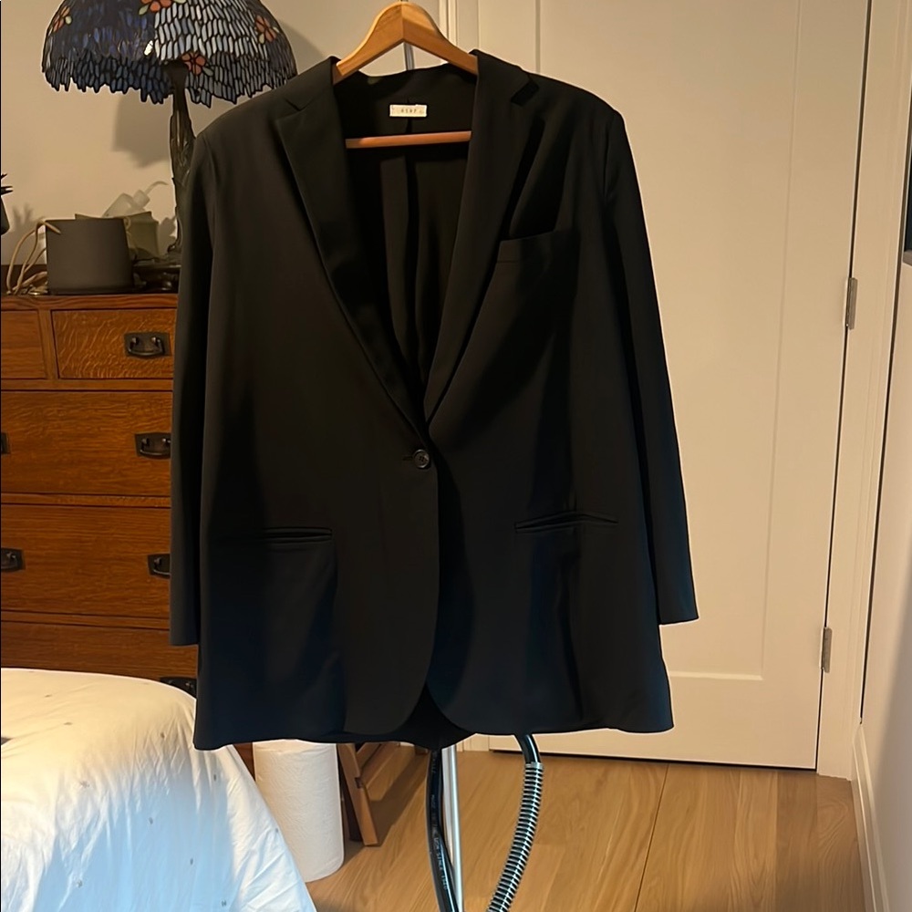 6397 Lightweight Black Women’s Oversized Boxy Blazer